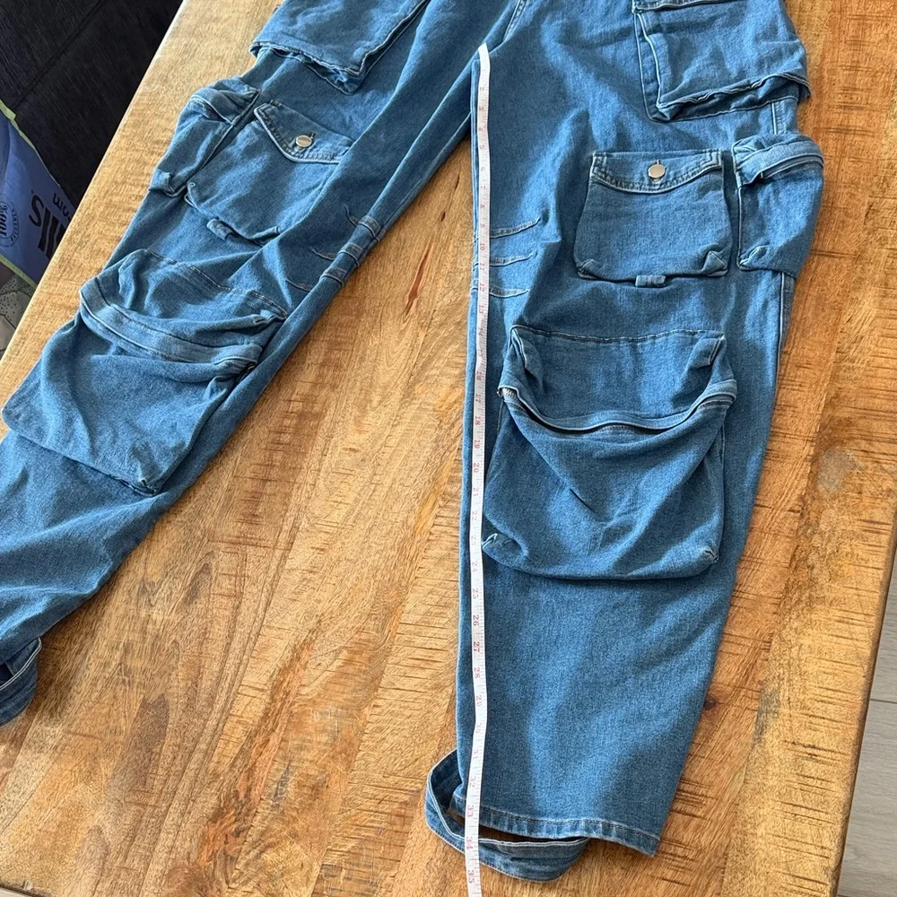 Denim jumpsuit with pockets - Picture 7 of 11